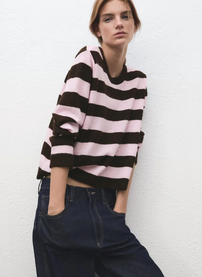 مانجو Knit striped sweater